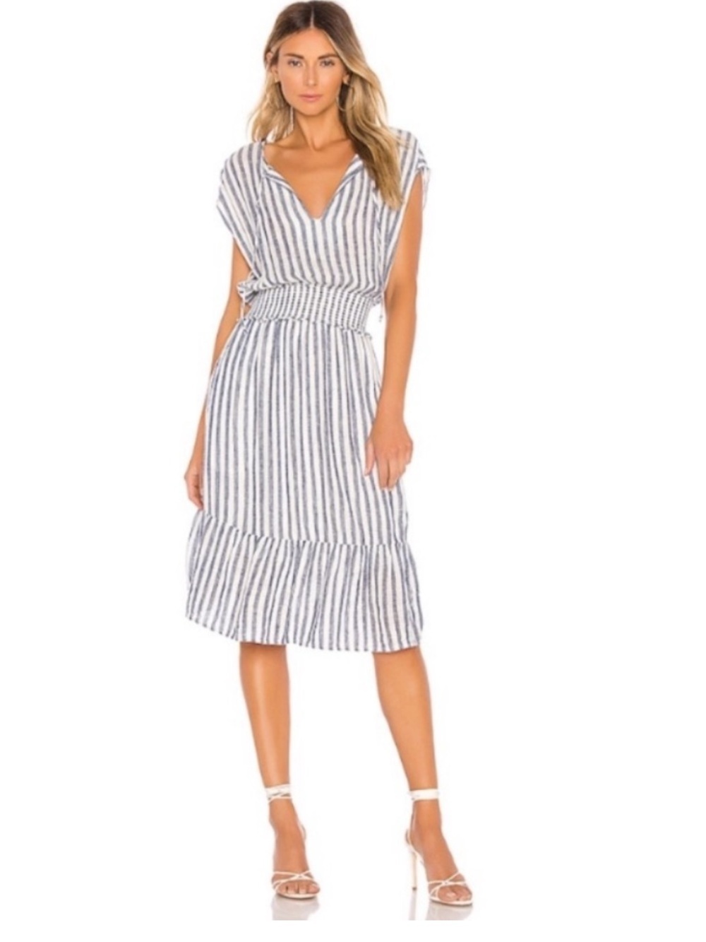 Rails Ashlyn Fremont Stripe Midi Linen Dress Size M
